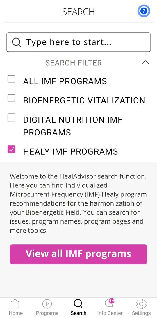 HealAdvisor search screen